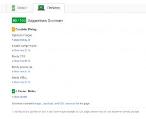 Page Load Speed 90/100 คะแนน
