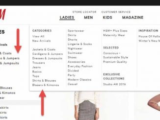 โครงสร้างเว็บไซต์ navigator เสื้อผ้าแฟชั่น