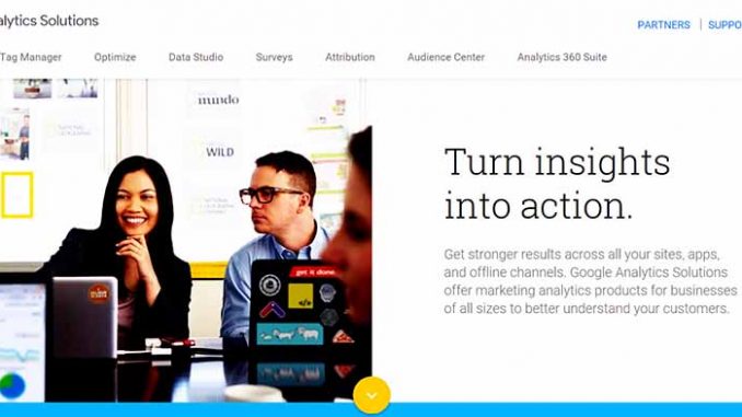 Google analytics homepage