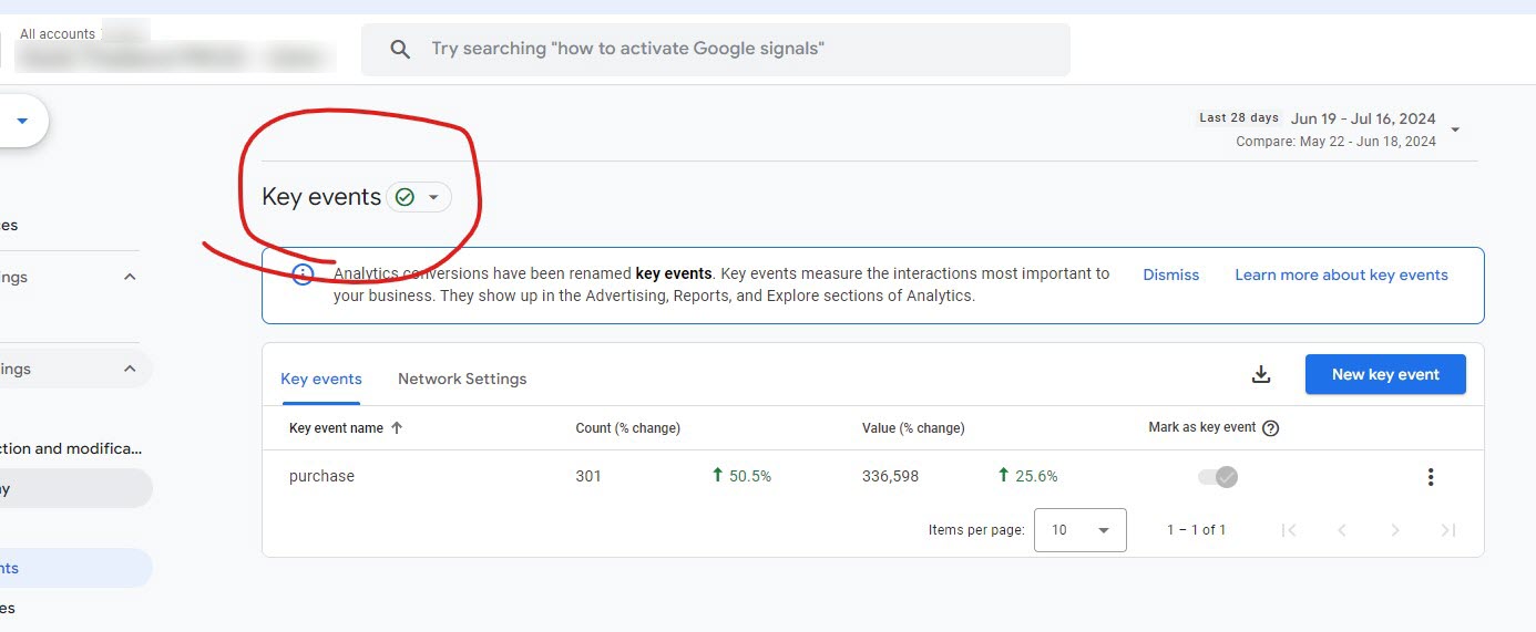 2 Google Analytics 4 - Key Event