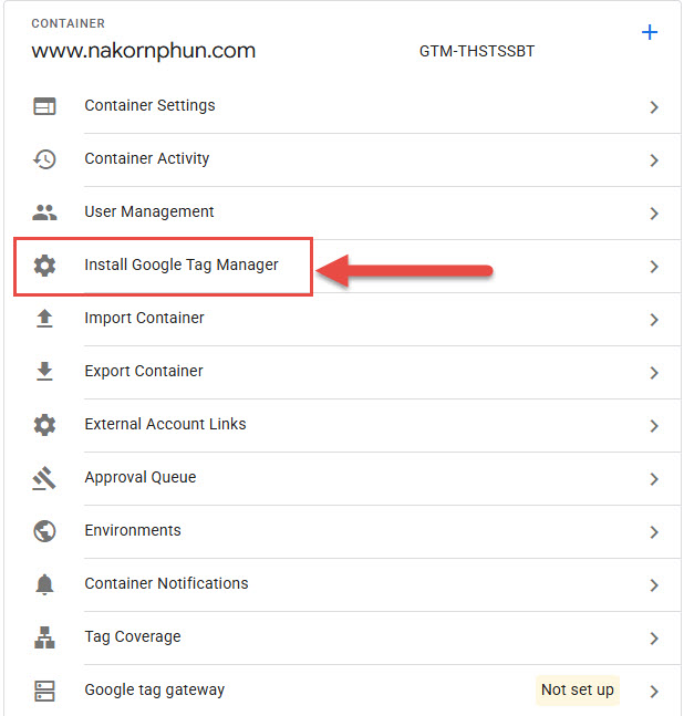 install google tag manager