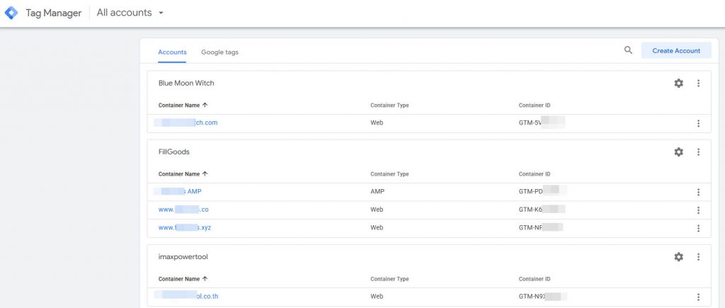 ติดตั้ง google tag manager account